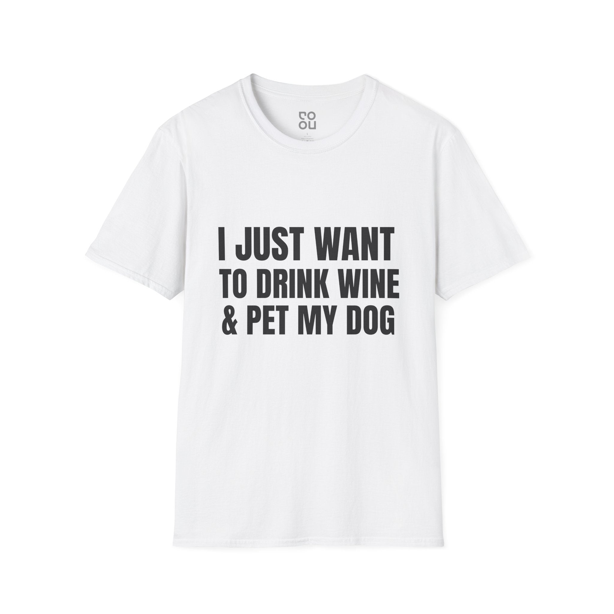 Just Want to Drink & Pet My Dog Humor Novelty Sarcastic Men's/Unisex T-Shirt