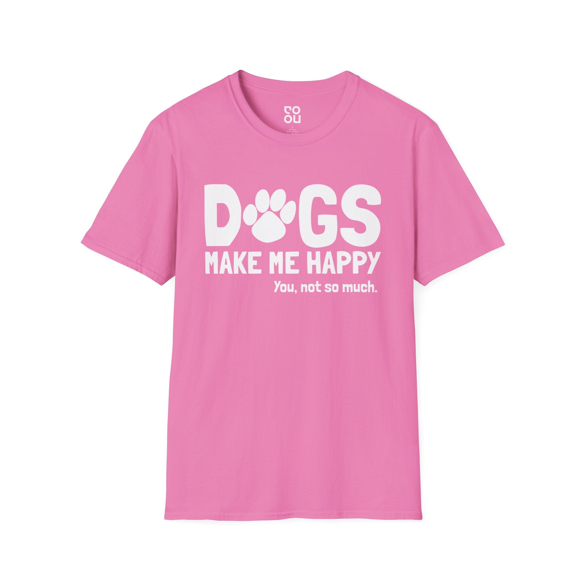 Dogs Make Me Happy Funny Animals Novelty Sarcastic Men's/Unisex T-Shirt