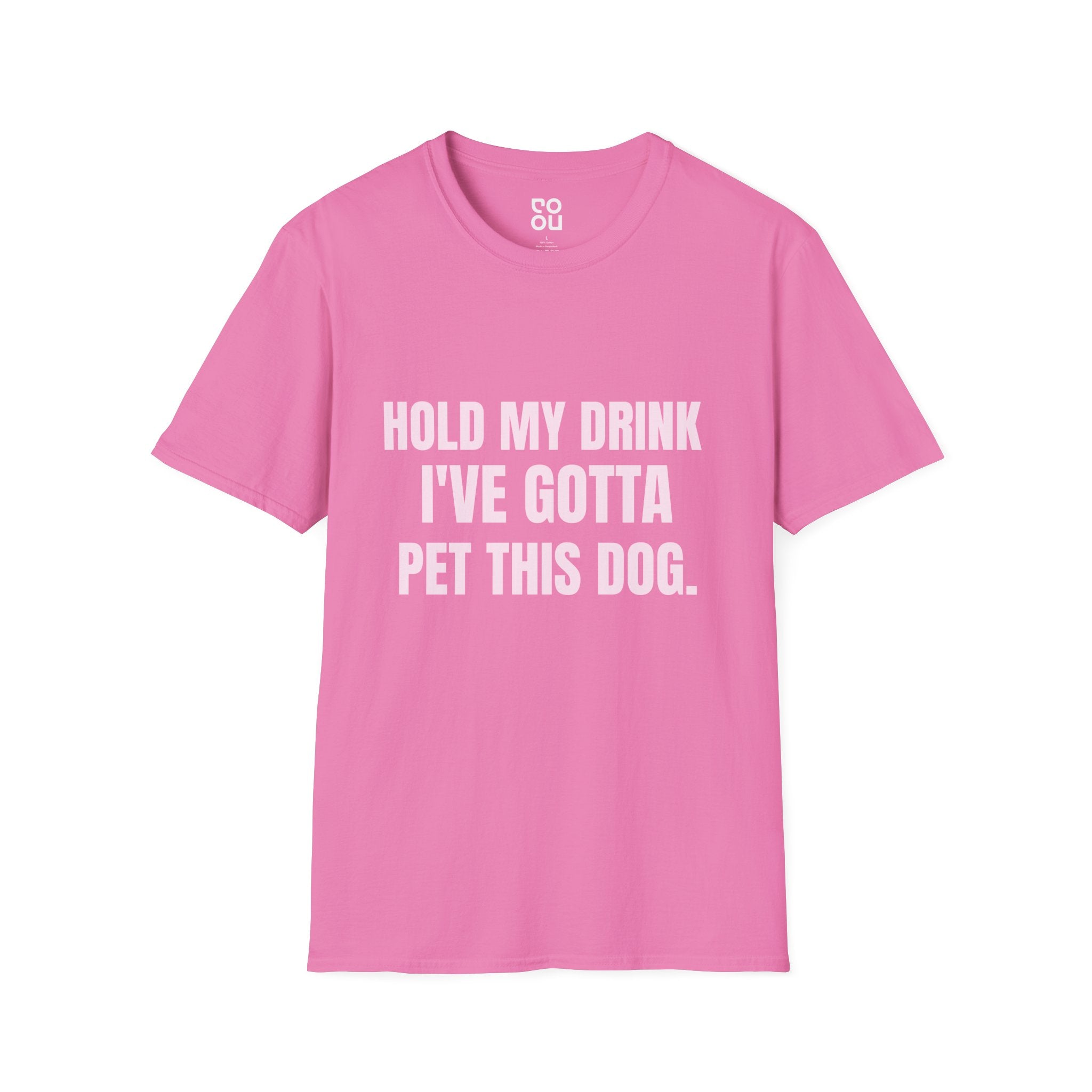 Hold My Drink Gotta Pet This Dog Humor Novelty Sarcastic Men's/Unisex T-Shirt