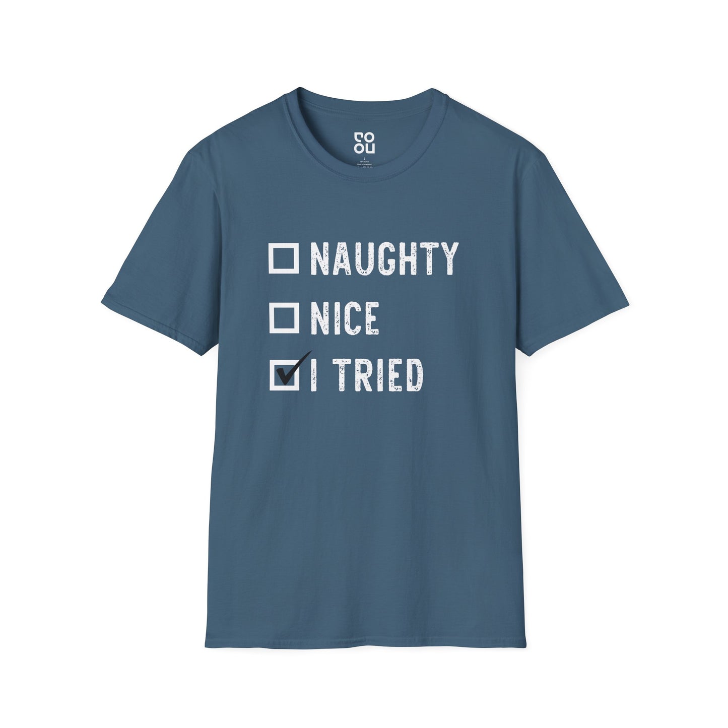 Naughty, Nice, I Tried Funny Men's/Unisex T-Shirt