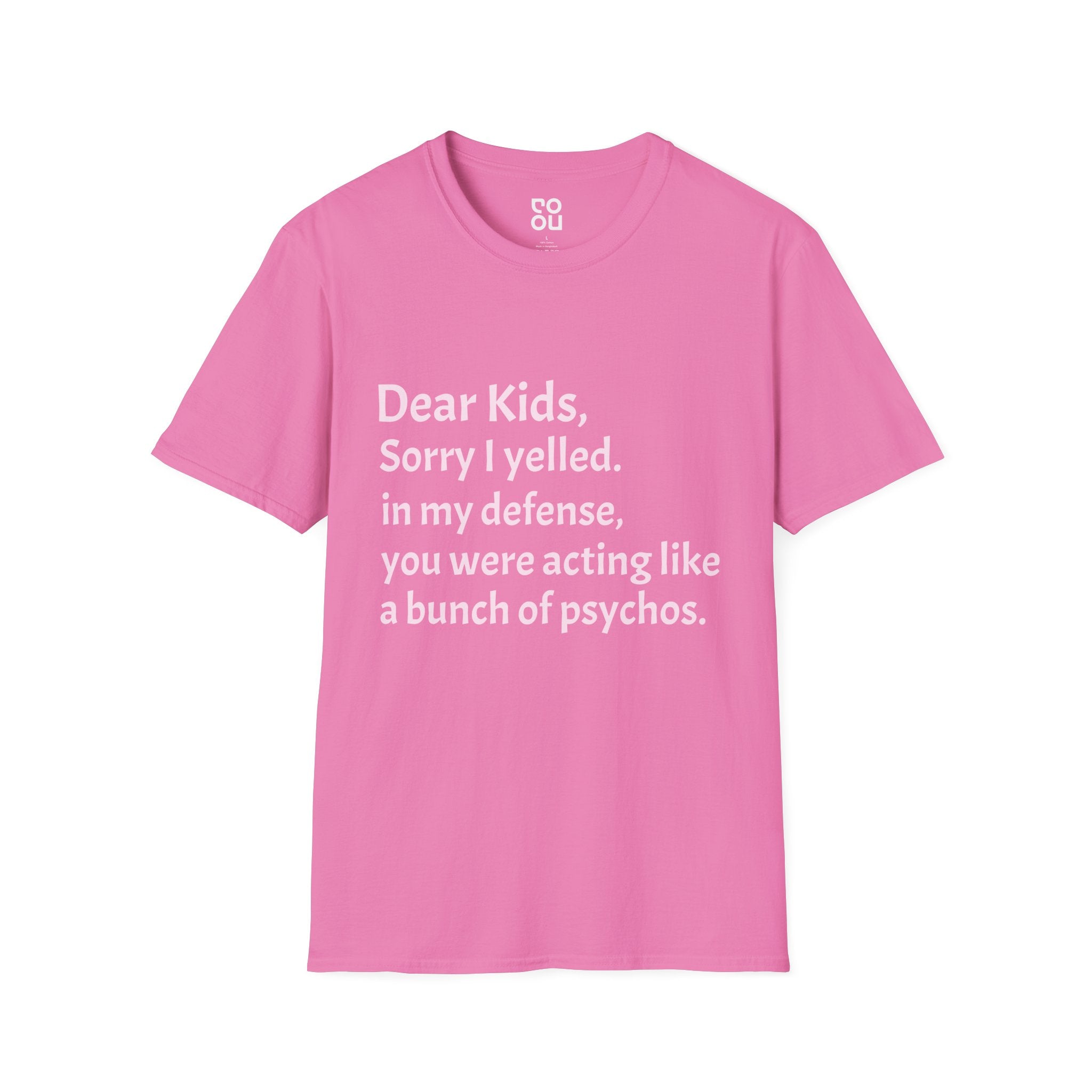 Dear Kids Sorry I Yelled Adult Humor Novelty Sarcastic Men's/Unisex T-Shirt