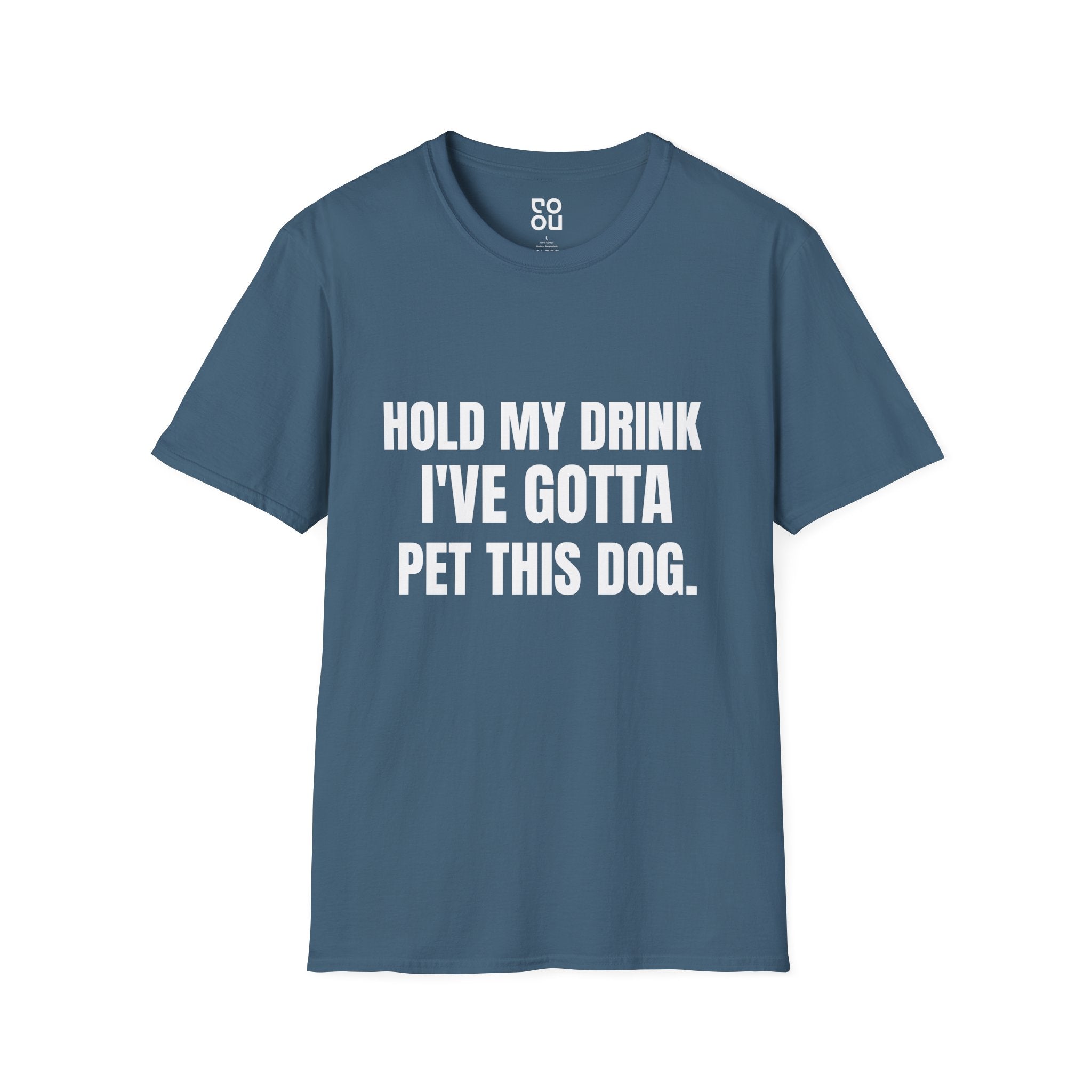 Hold My Drink Gotta Pet This Dog Humor Novelty Sarcastic Men's/Unisex T-Shirt