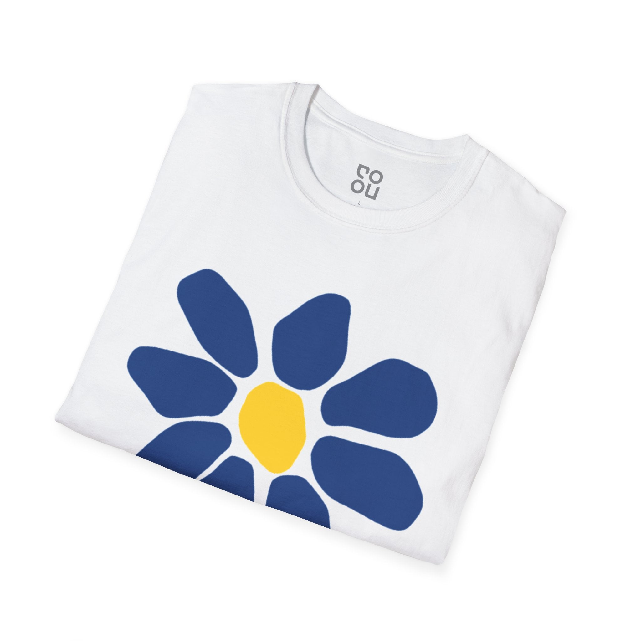 James Flower Blue on White Tee