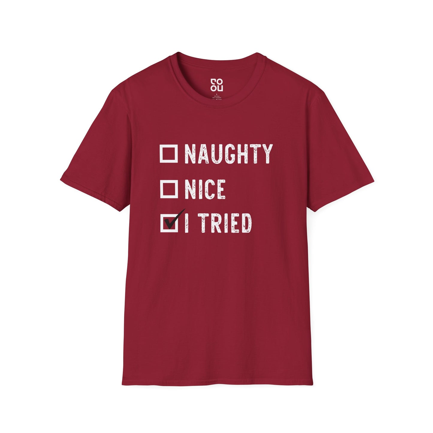 Naughty, Nice, I Tried Funny Men's/Unisex T-Shirt