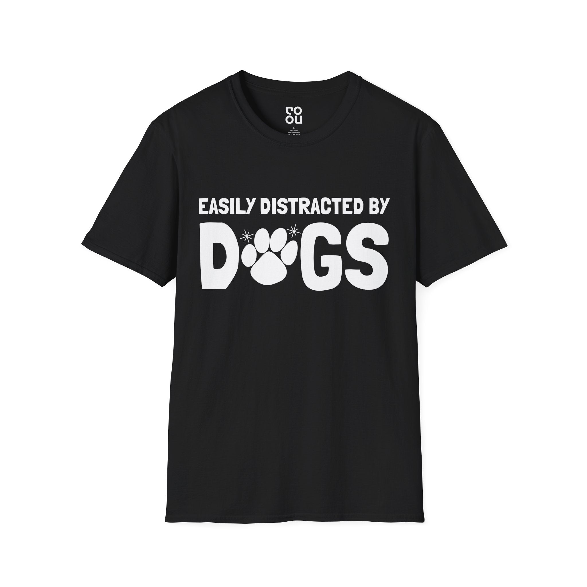 Easily Distracted by Dogs Pets Animals Best Friend Humor Men's/Unisex T-Shirt