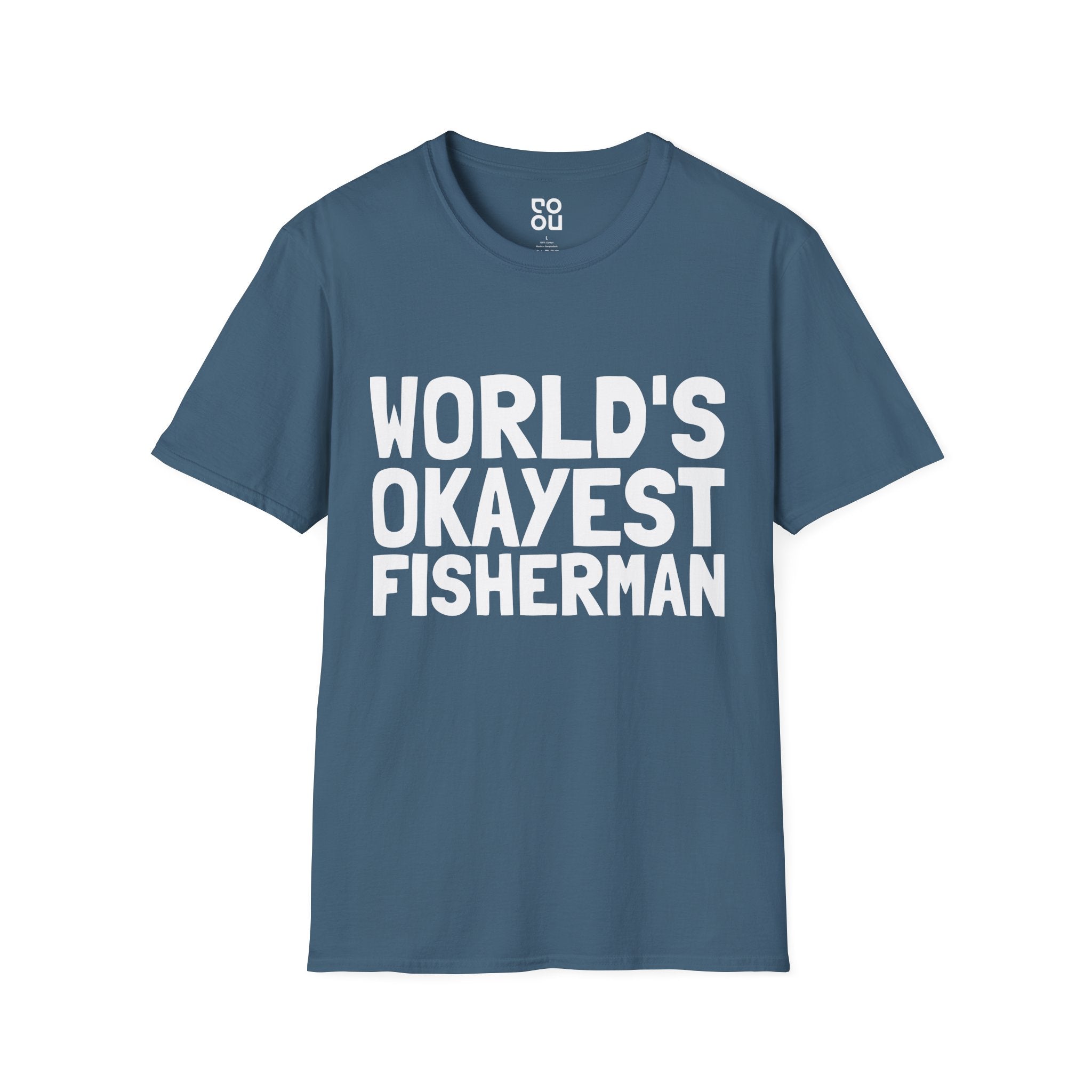 World's Okayest Fisherman Boating Novelty Sarcastic Men's/Unisex T-Shirt